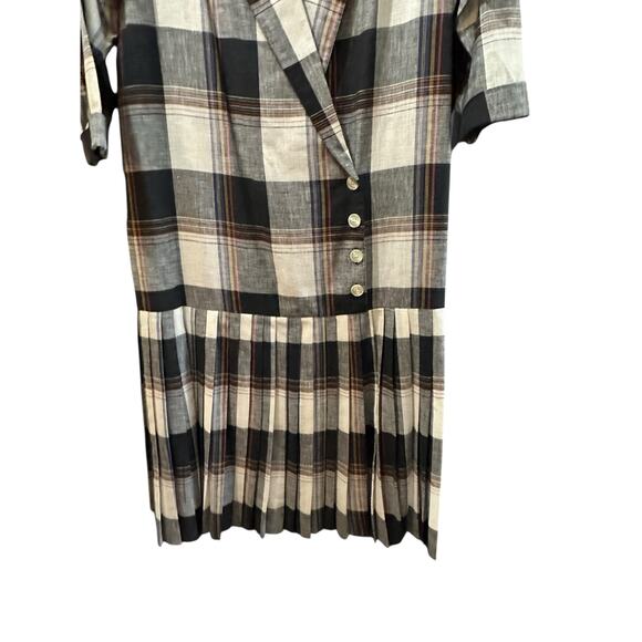 Vintage Jones New York Women's Cotton Blend Plaid Blazer Dress Size Medium - Picture 3 of 7